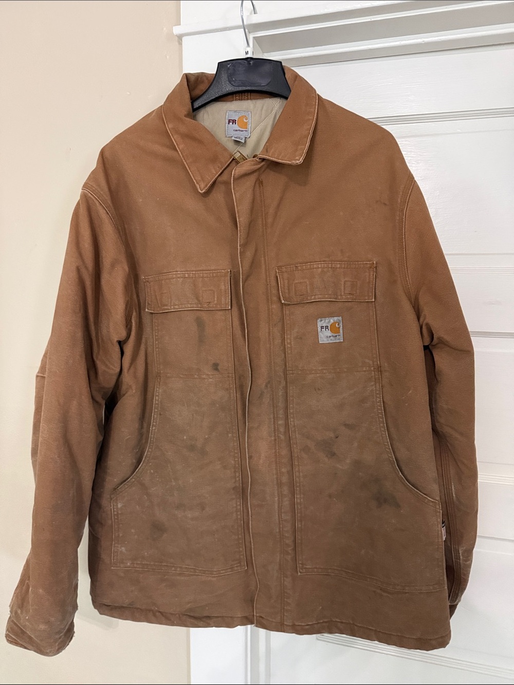 Carhartt FR XLT Brown Quilted Canvas Work Jacket
